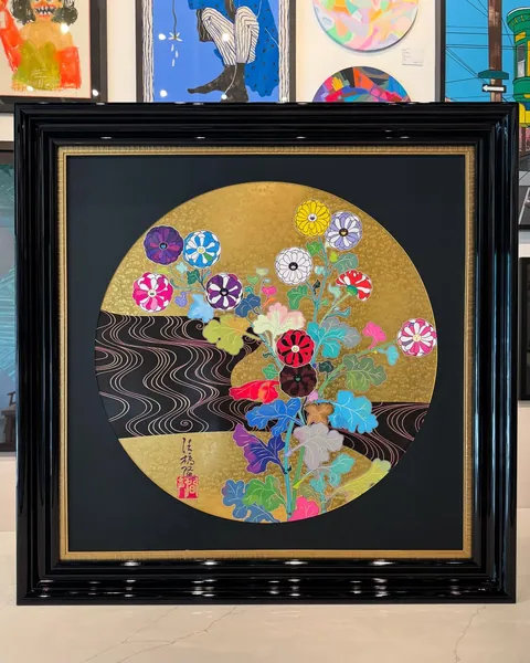 Takashi Murakami, Korin: The Golden River, in a Frame Chicago frame.